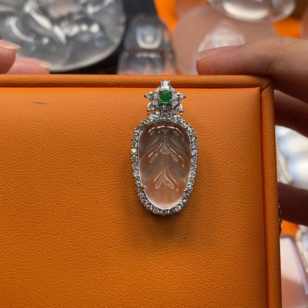 石英质玉叶子银S925镶嵌劉