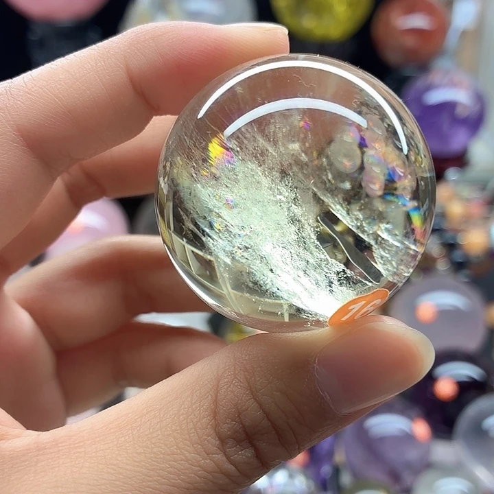 未镶嵌水晶珠宝半成品爆彩黄水晶4.4