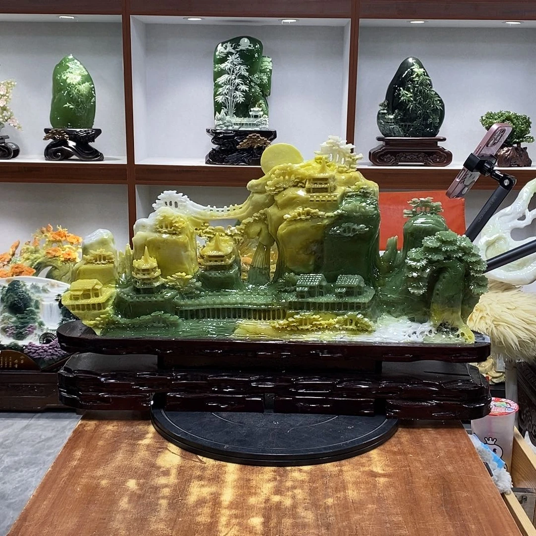 用***3玉山水摆件 玄关摆件