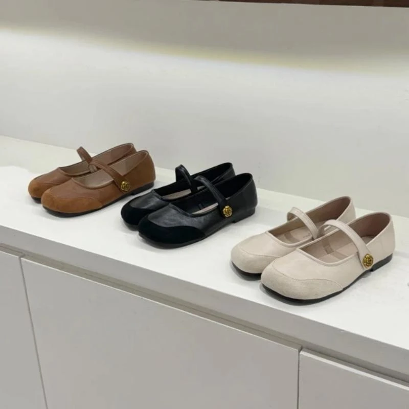 山茶花法式气质小单鞋2025秋季新款百搭韩版复古浅口软底玛丽珍鞋