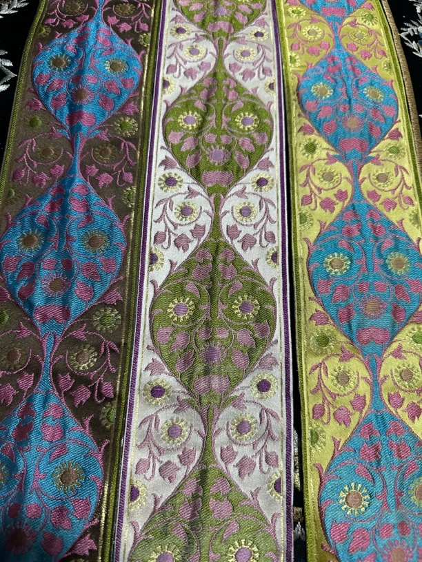 复古民族风中式繁花提花汉服戏服窗帘靠枕装饰花边织带