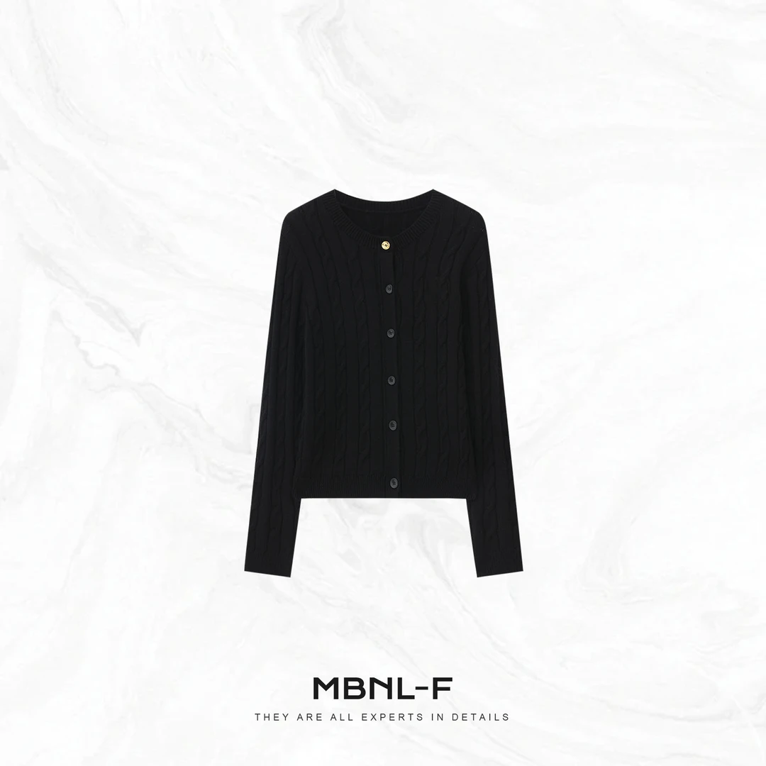 MBNL-F "彩绘罗威开衫" 绵羊毛定织经典麻花开衫 秦磊XM-XMY2571