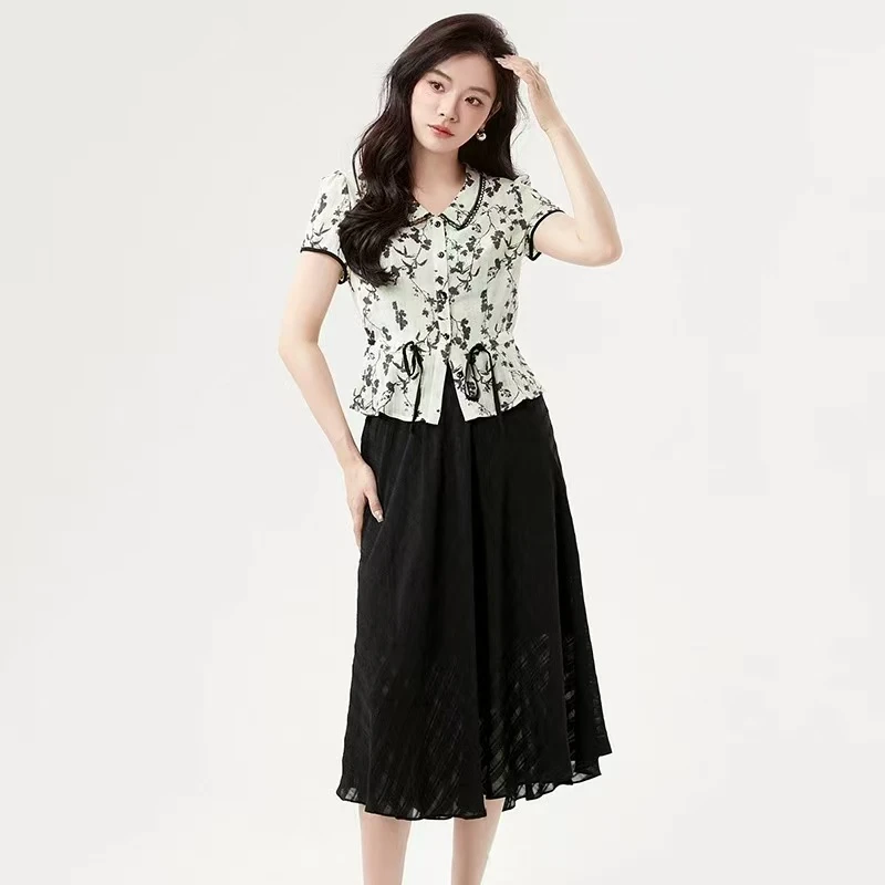 【JX071洋气套装】麦多多专属洋气中长款2025夏季新款套装