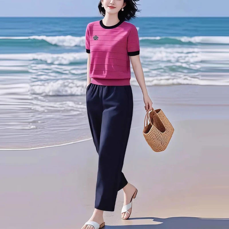 气质休闲风时尚套装宽松显瘦2025夏ins风洋气中性风显瘦运动减龄