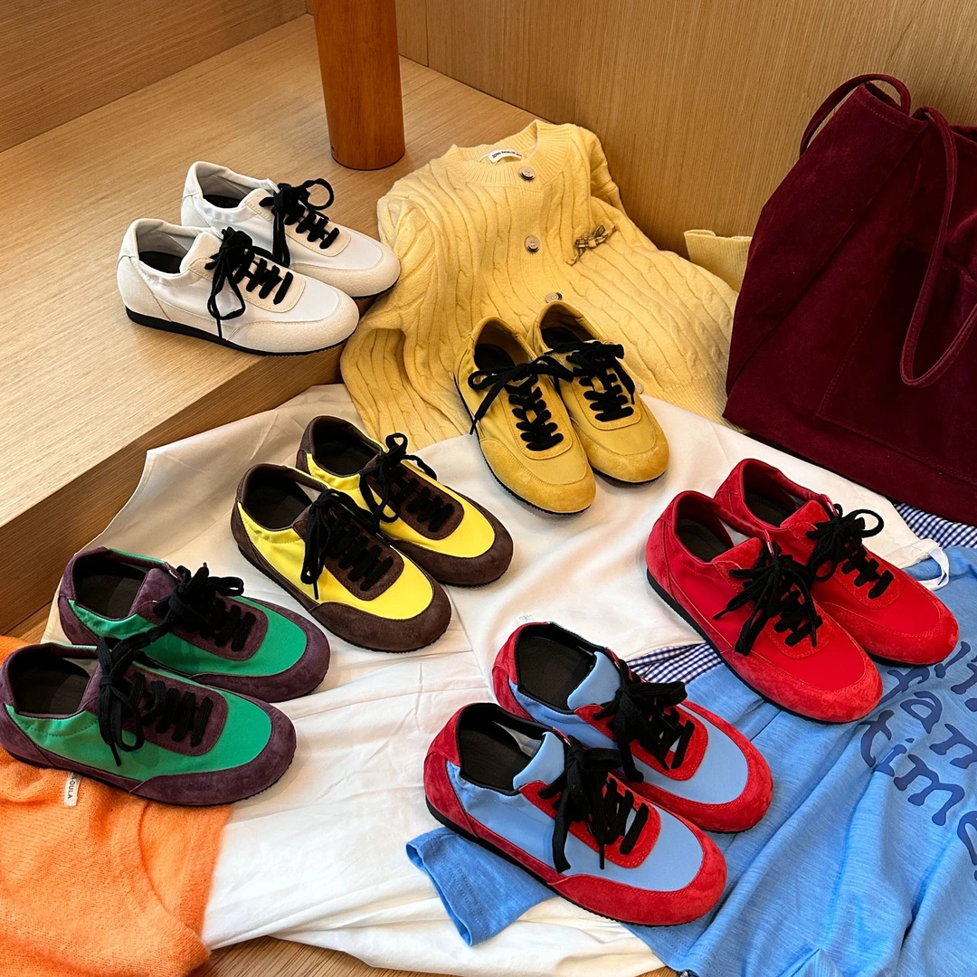 BAO/宝小姐百搭潮流休闲鞋2025春季新款软底拼色德训鞋7800-1559