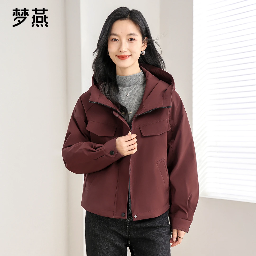 梦燕秋冬女款保暖时尚舒适简约休闲宽松百搭派克羽绒服CY13B4016