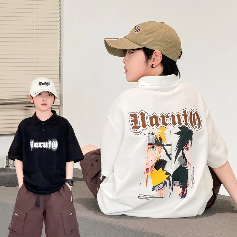 Y8632男童t恤短袖2025夏装新款中大童韩版半袖上衣儿童漫画polo衫