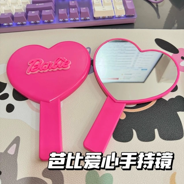 外出手持镜子高颜值便携式法式复古小镜子女生化妆镜公主风手柄式