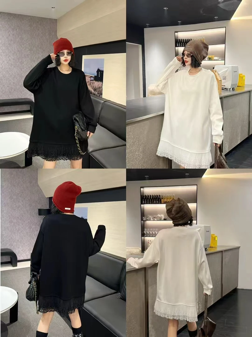 2025秋新款减龄拼接设计感打底衫胖mm时尚上衣大版洋气卫衣25411