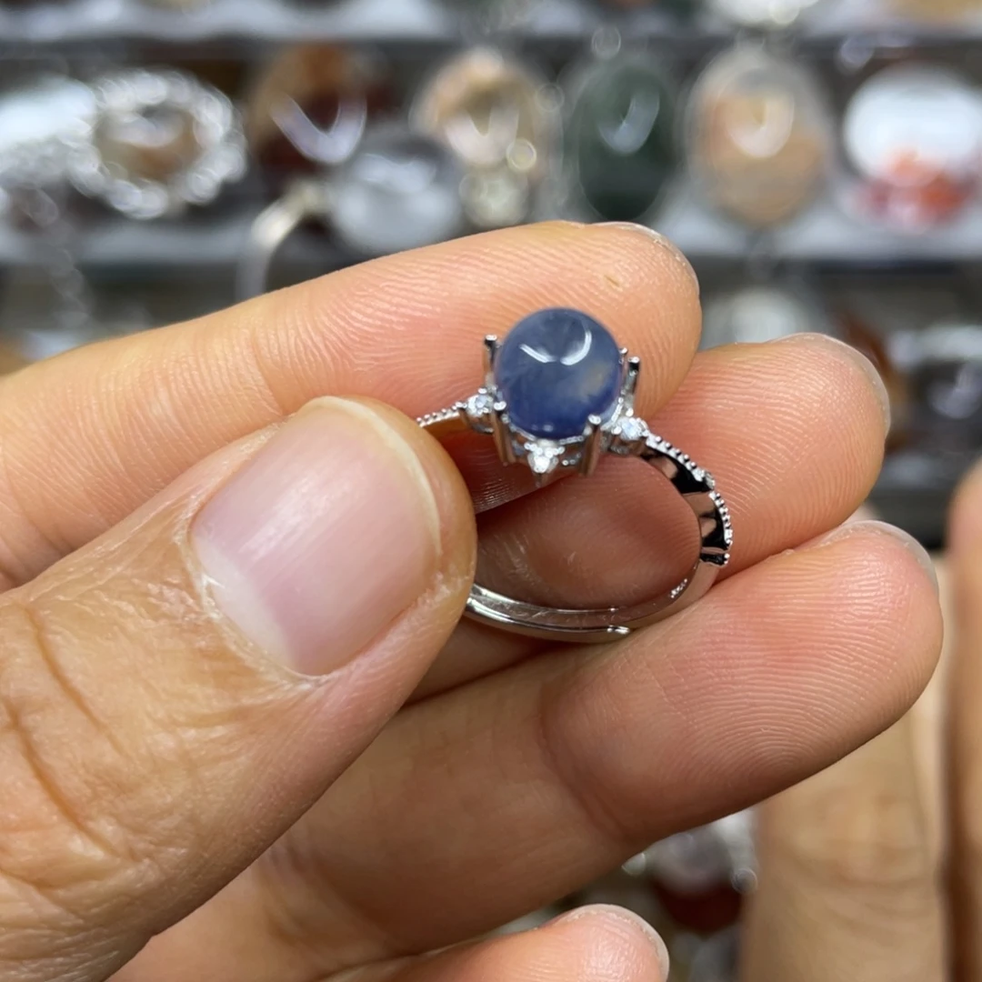 【闪购商品】银S925镶嵌珠宝半成品水晶戒指