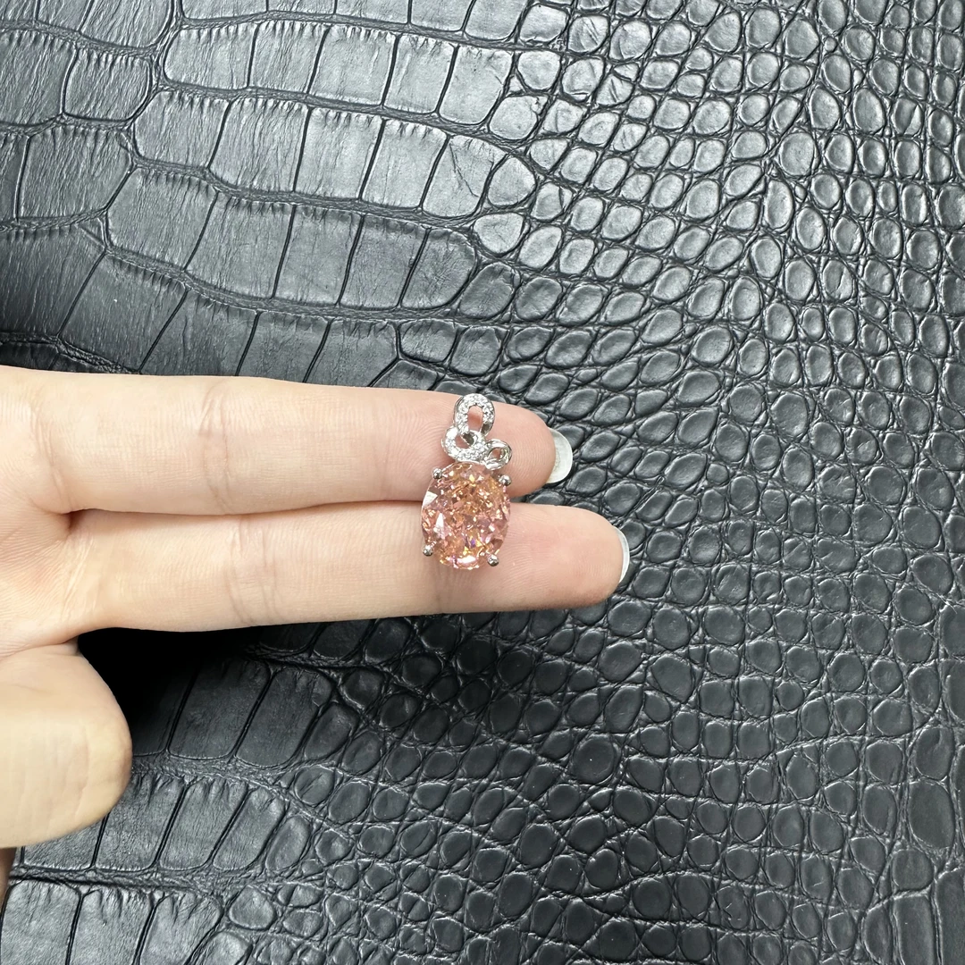 培育蓝宝石JDP1094阿鲁沙-典藏轻奢帕帕拉恰-银镀厚金吊坠