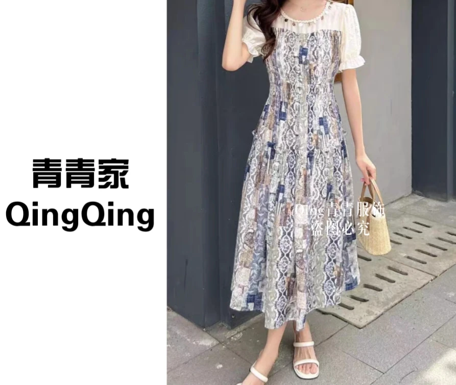 青青家   夏季新款波西米亚风时尚连衣裙-854-1