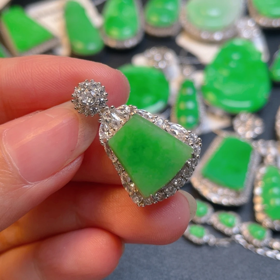 翡翠银S925镶嵌颈饰