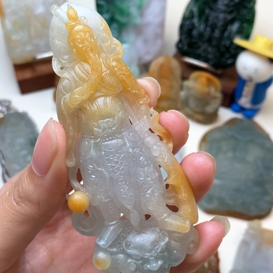 定制翡翠未镶嵌关二爷