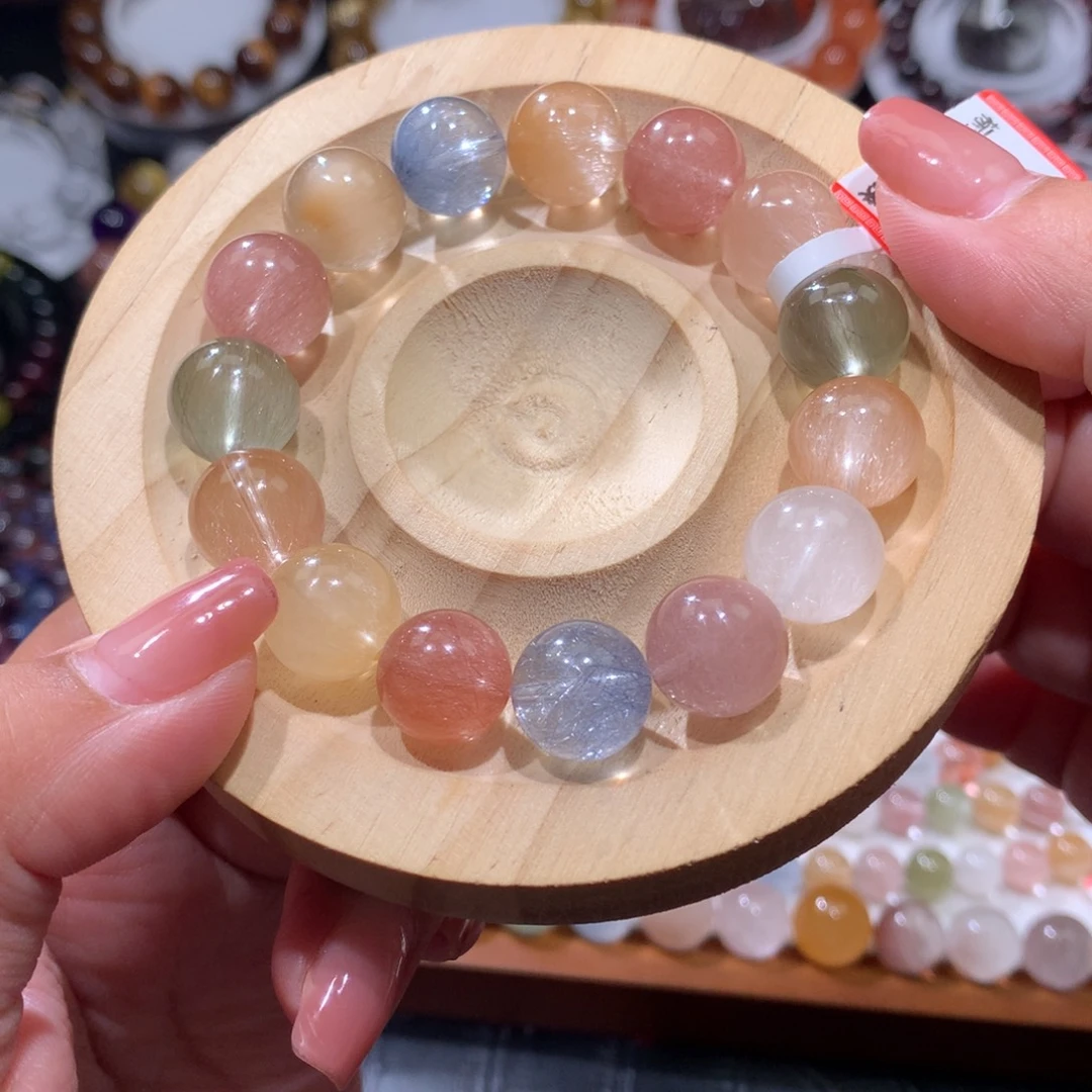 未镶嵌手链水晶彩兔毛手链12.5