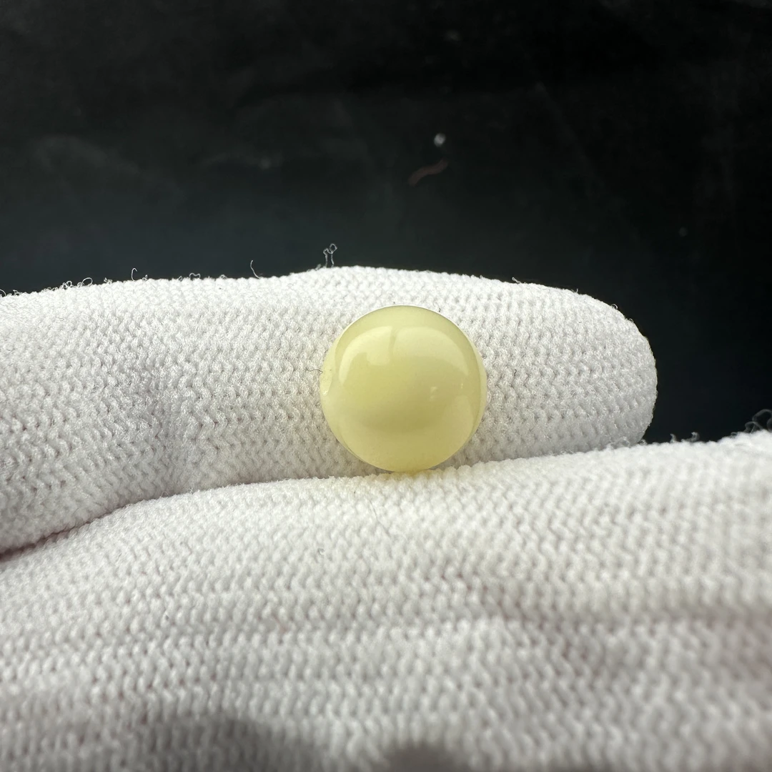 A3375天然原矿蜜蜡 白蜜圆珠10.3mm一物一图支持复检