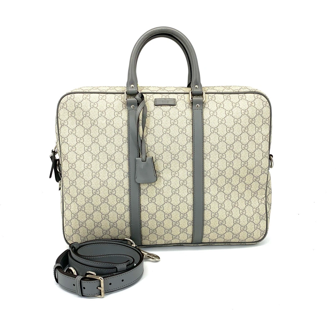 95新 GUCCI/古驰 经典老花手提公文包 尺寸40/30