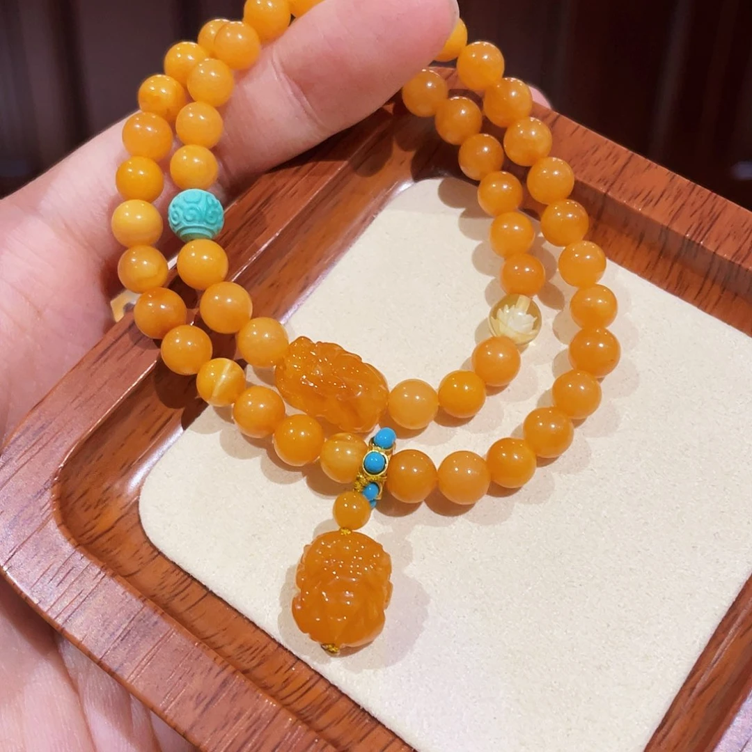 未镶嵌蜜蜡手链手串