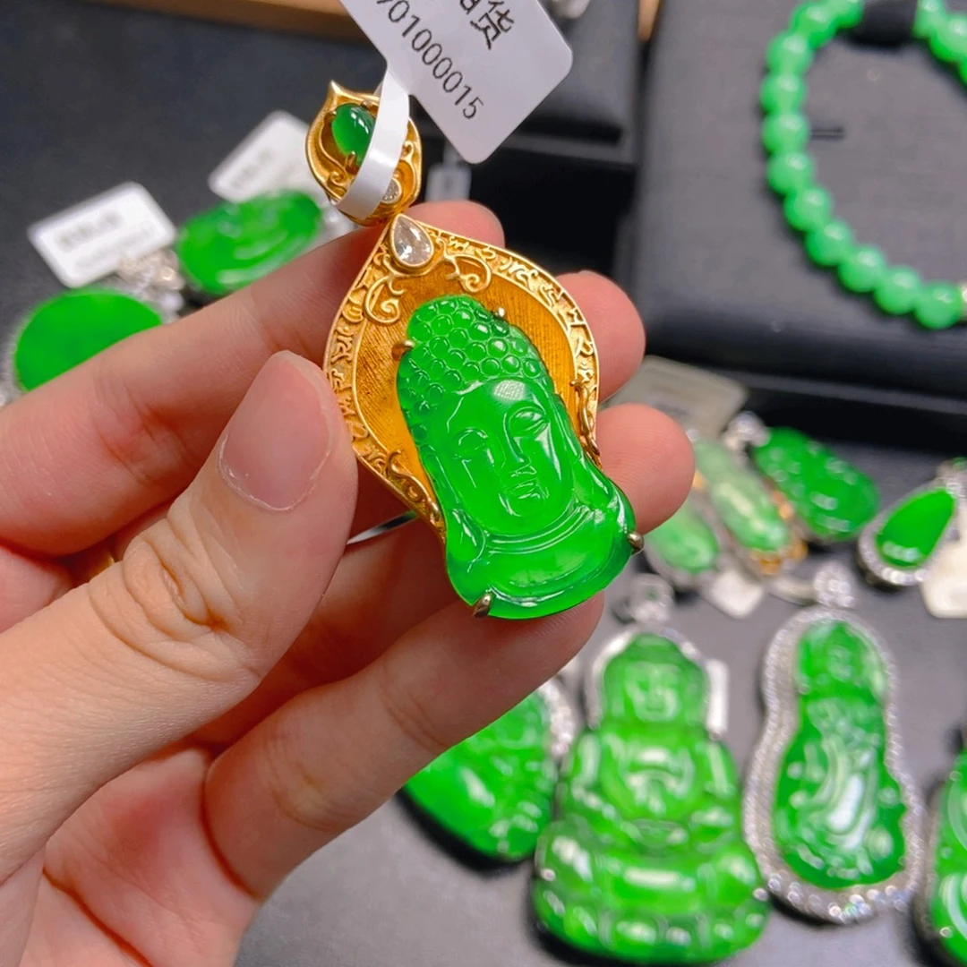 娜***娜翡翠银S925镶嵌吊坠(不含链)