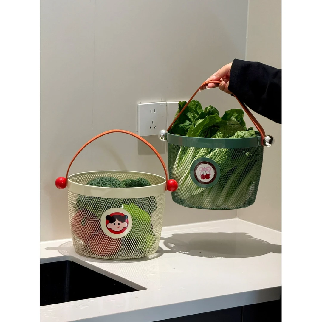 MOMO洗澡提篮瑞沙托网手提浴筐洗漱收纳筐洗浴篮厨房果蔬篮可爱