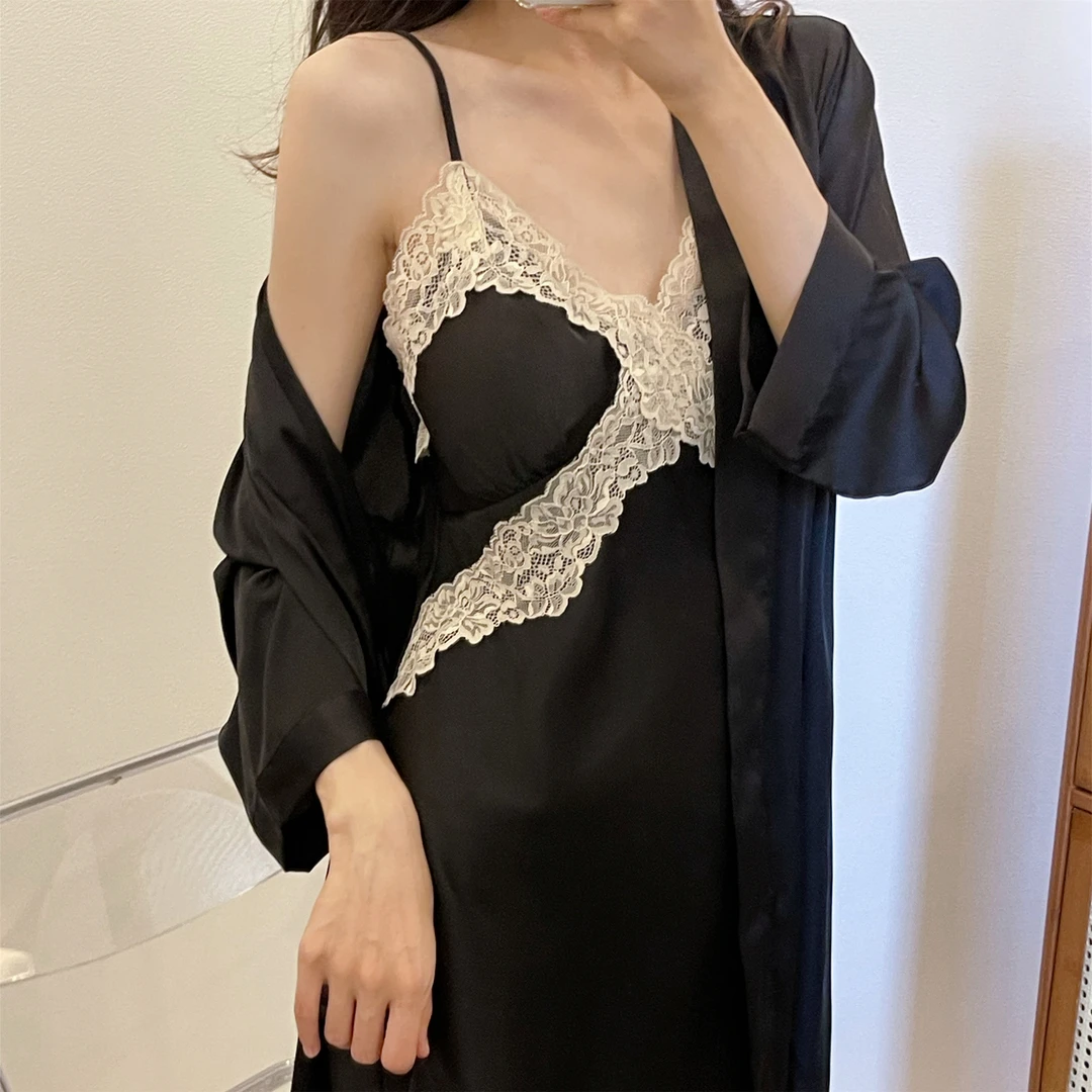 【轻奢】维多利亚【月光芭蕾两件套】性感睡衣女夏24新款冰丝纯欲蕾丝