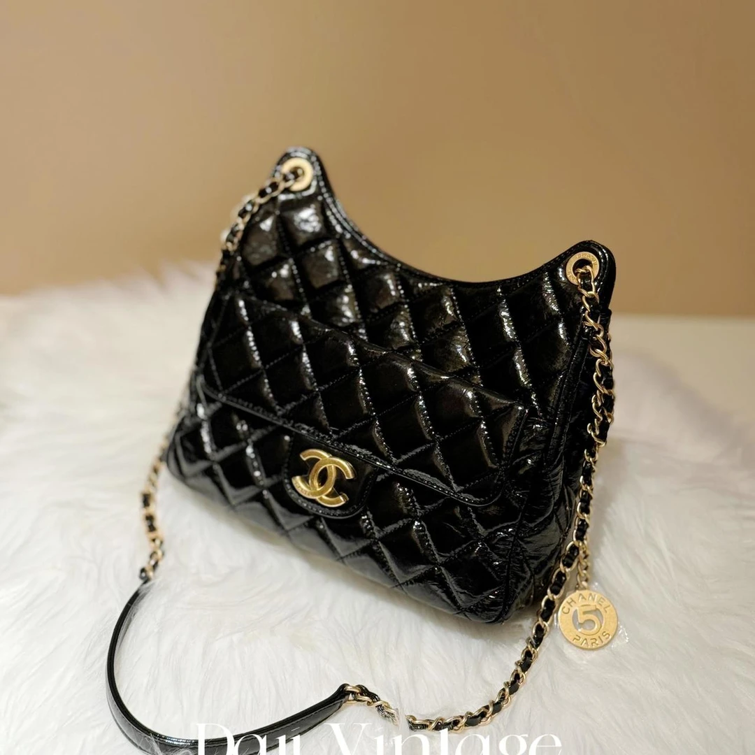 大吉中古/Chanel香奈儿黑金天猫精灵中号斜挎包