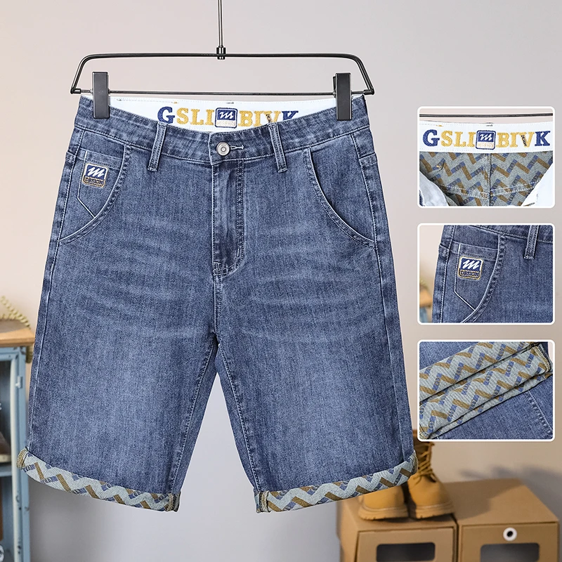 2025夏季新款宽松直通百搭男裤百搭潮流牛仔短裤薄款五分男士短裤