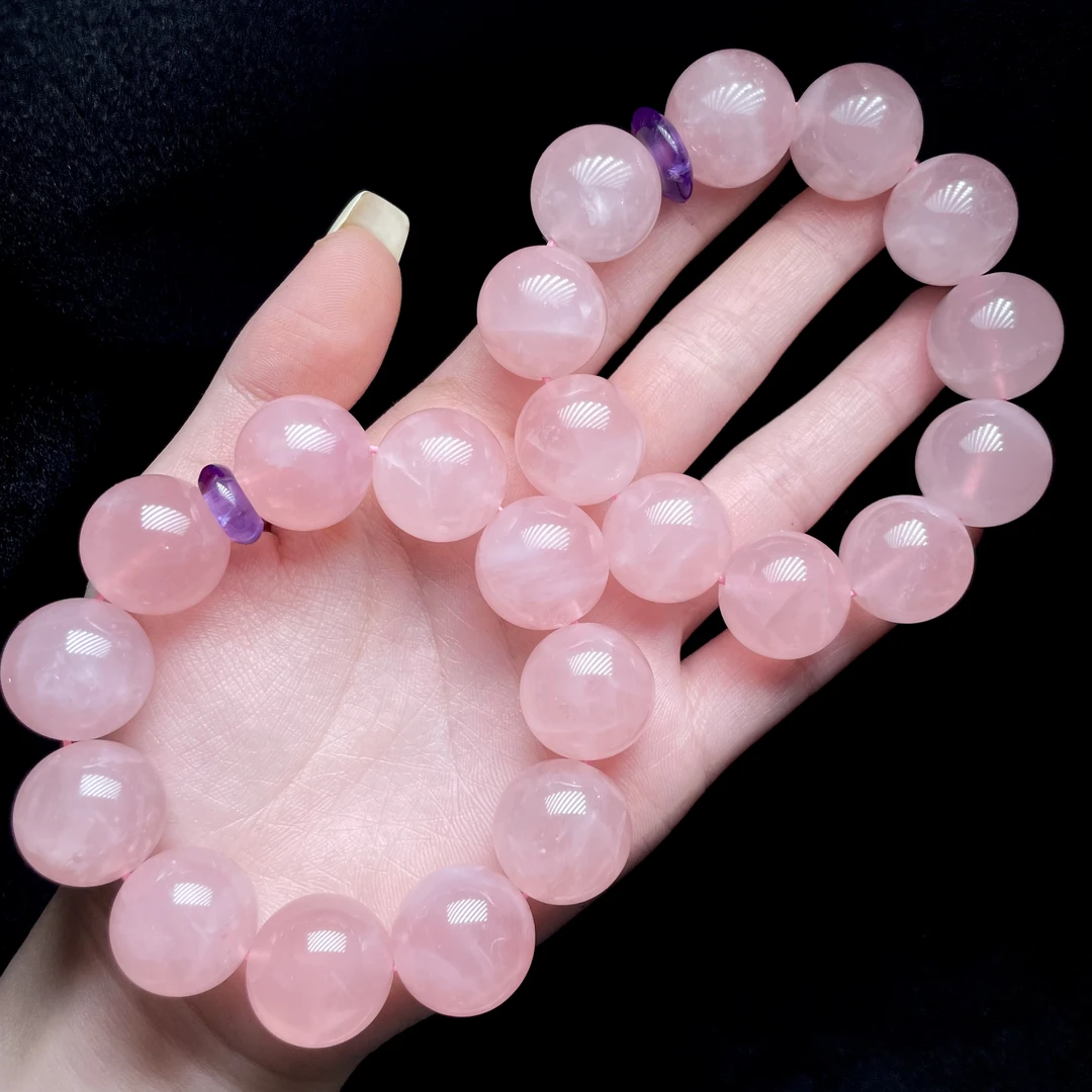 【云上好物】9 DS43361-粉水晶DIY单圈手串—多样性发一件17.5mm（JG）