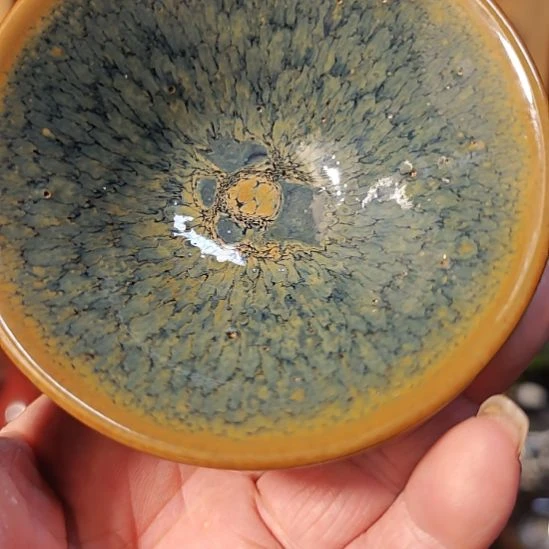 天然老黑釉斗笠盏盏盏