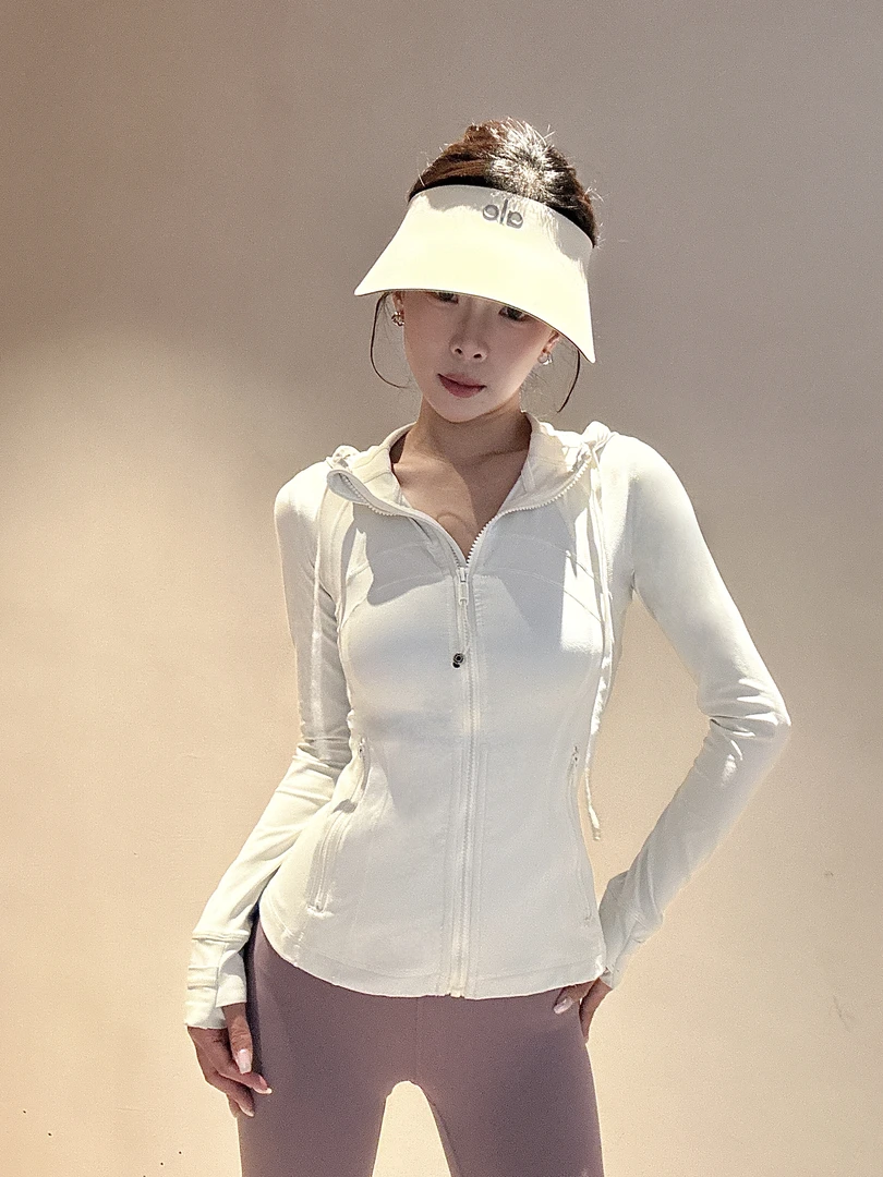 asm【LULU】C2带帽瑜伽防晒服修身显瘦高级运动感上衣