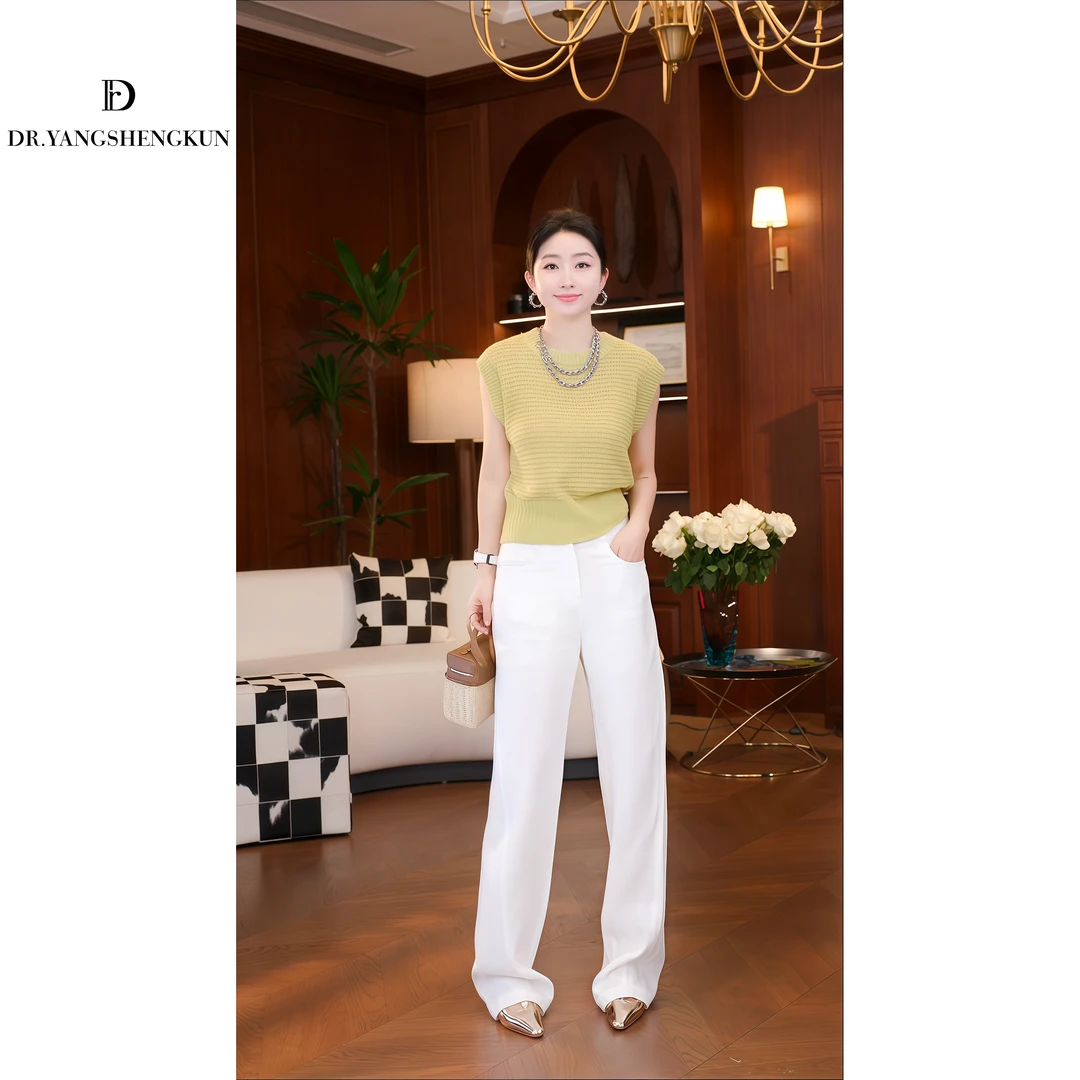 DR杨圣坤2025夏季新款透气显瘦针织背心气质减龄马夹女B2504-0201