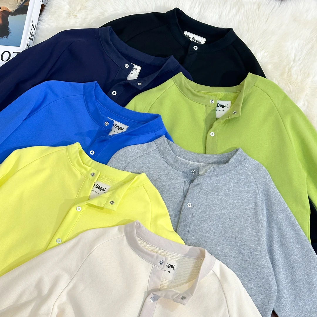 【2025】韩国ins休闲！TELY BONTH 春极简摁扣拼接开衫 8251017