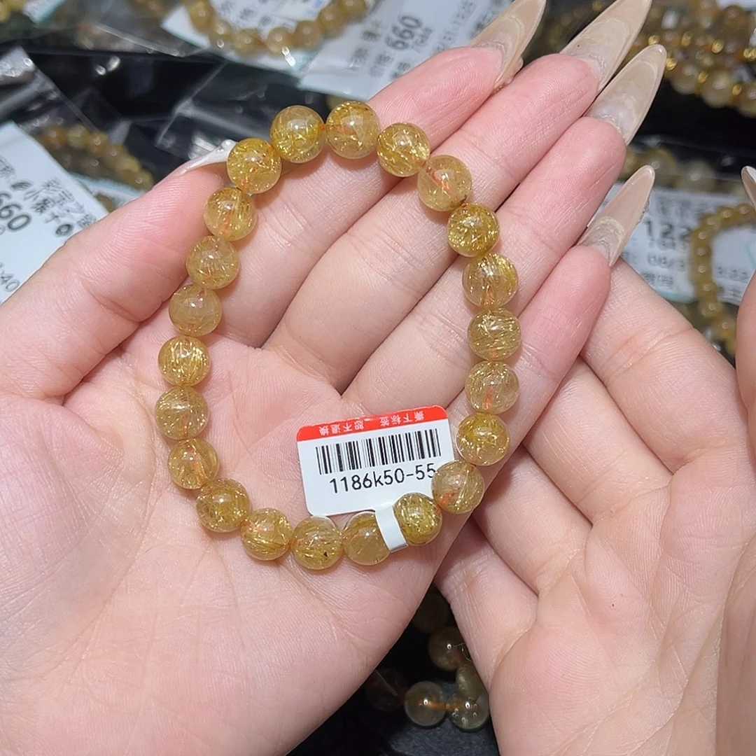 未镶嵌手串发晶伊*娃卡8➕金发晶