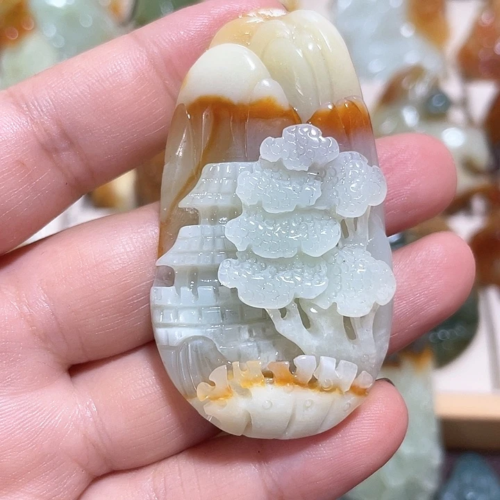岫玉吊坠(不含链)未镶嵌