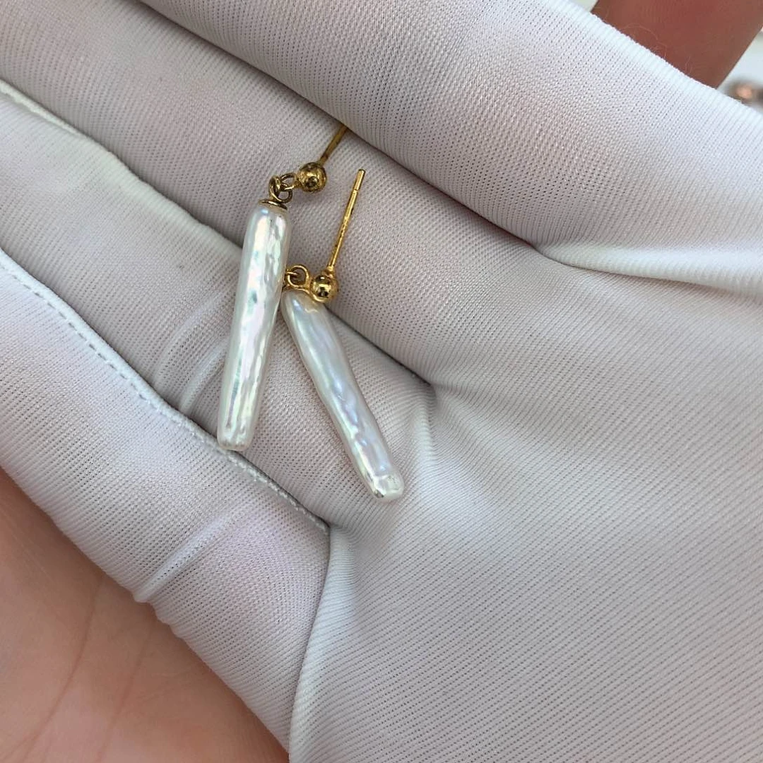 淡水珍珠耳饰银S925镶嵌