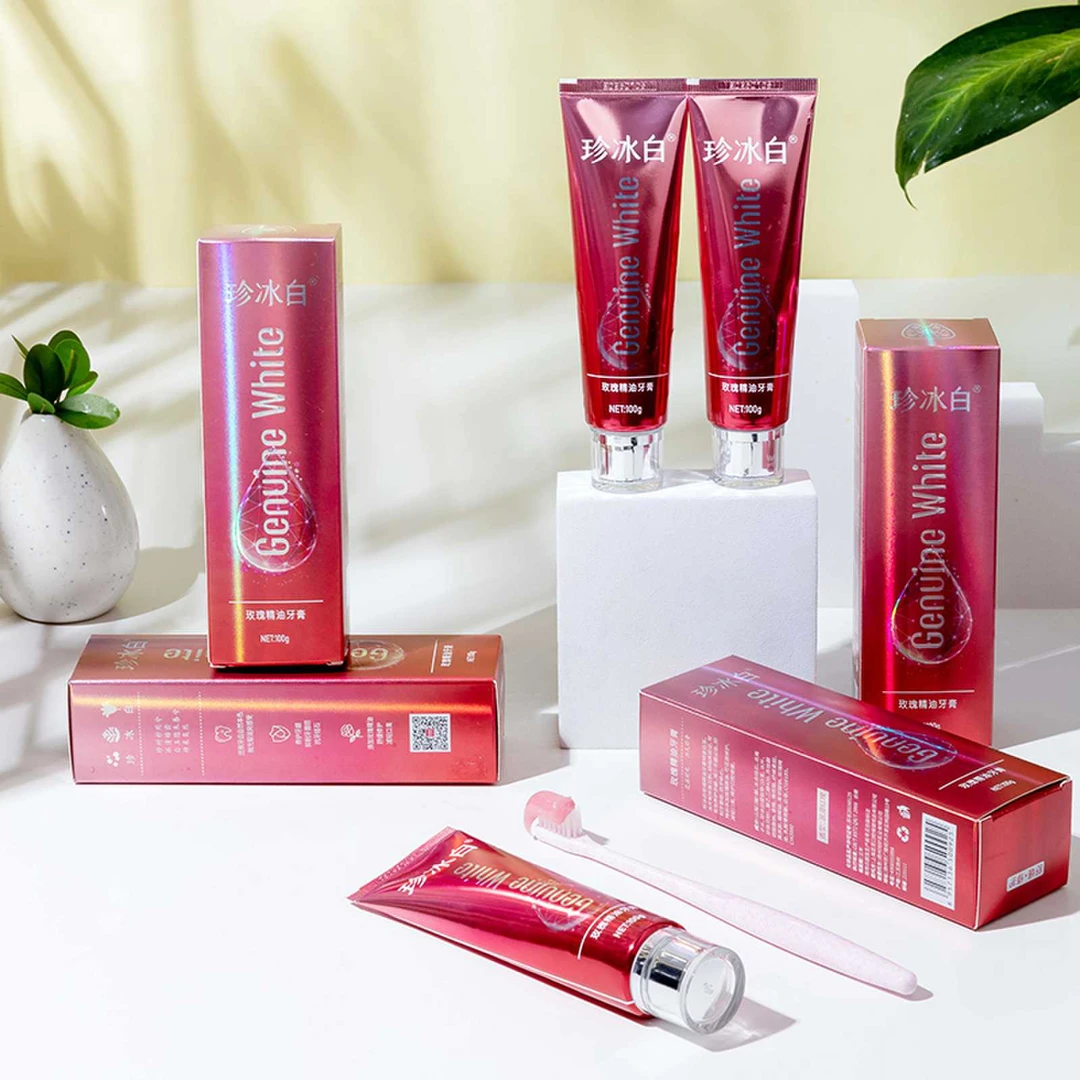 珍冰白口腔精油除异味清新口气亮白牙膏草本修护牙齿留香100g