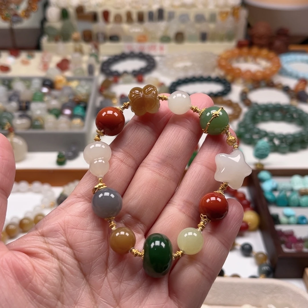 和田玉未镶嵌手链单圈手串