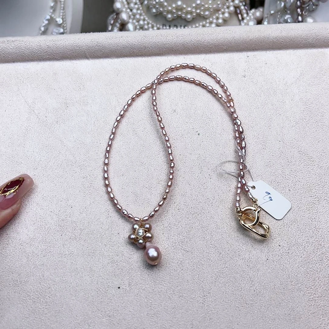 淡水珍珠颈饰银S925镶嵌