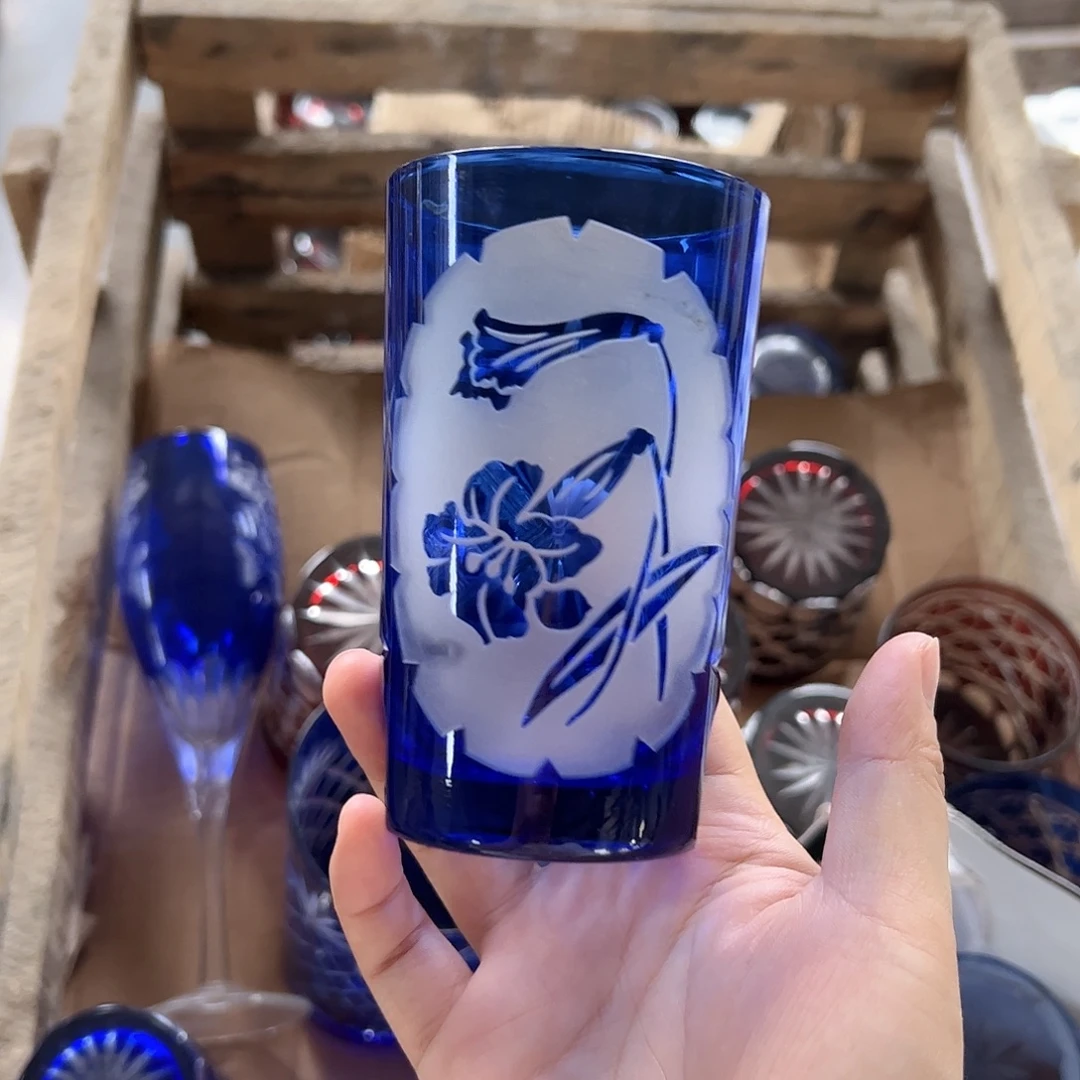 水晶玻璃高脚款微瑕一个