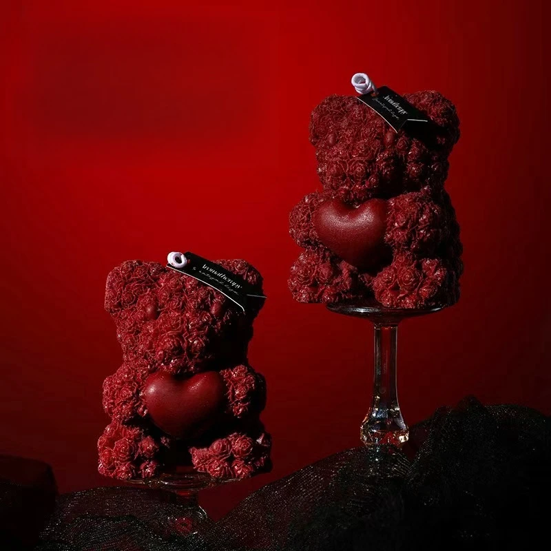 【极光意象】礼物氛围感手工伴手礼节日玫瑰小熊香薰蜡烛居家摆件