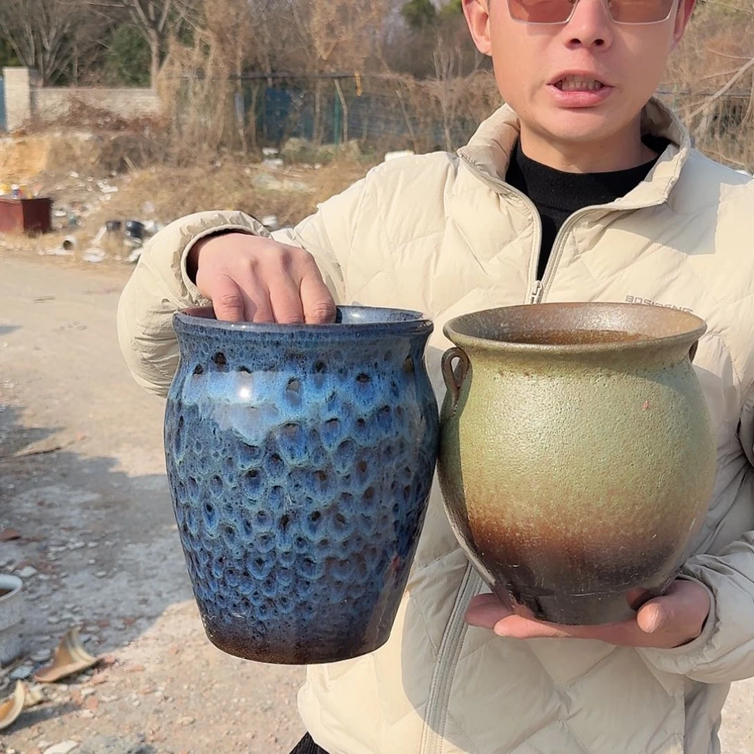 紫砂花盆瑕疵两个150两个