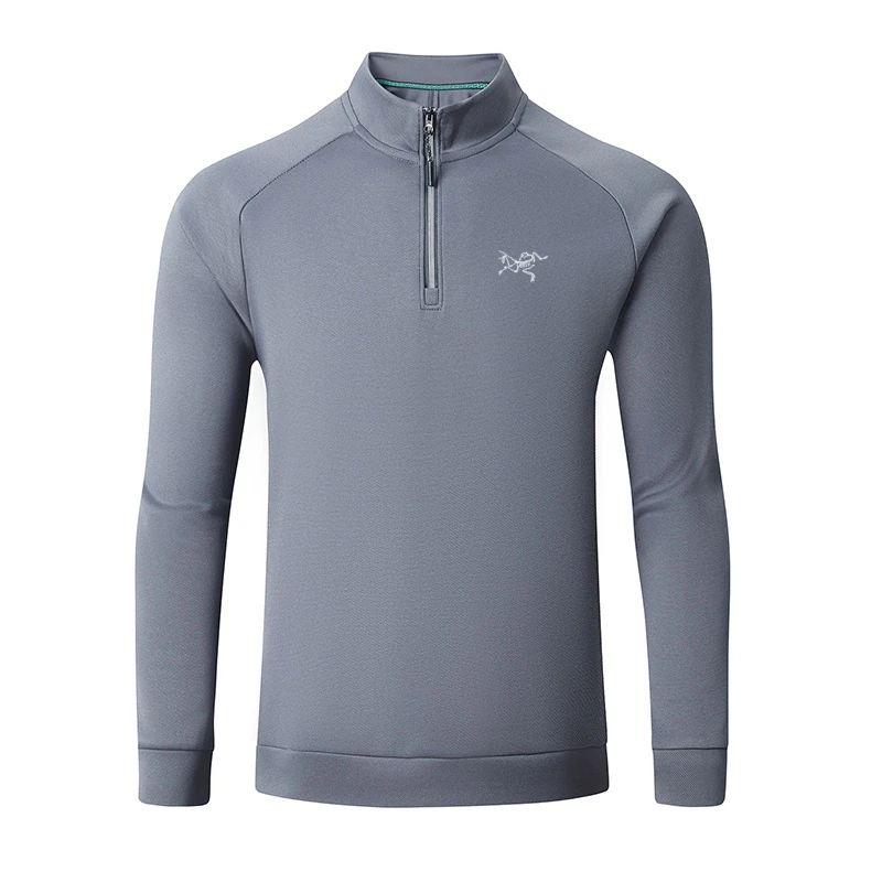 【奥特莱斯】刺绣新款鸟家男士长袖打底衫商务半拉链秋季百搭T恤衫