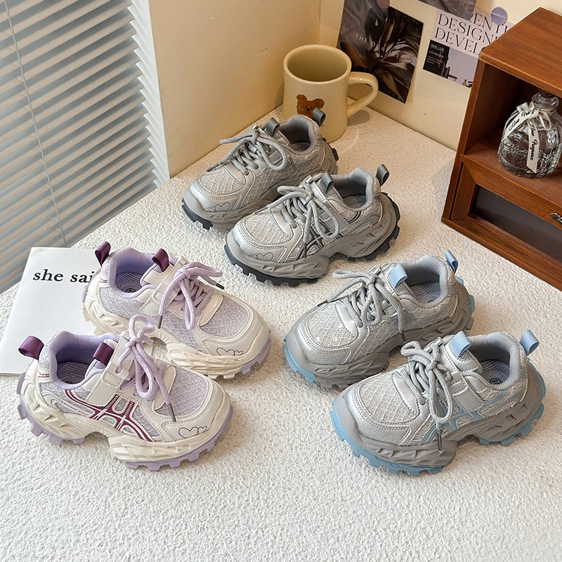 男童运动鞋2025春季儿童百搭老爹鞋中大童跑步鞋潮款童鞋A574