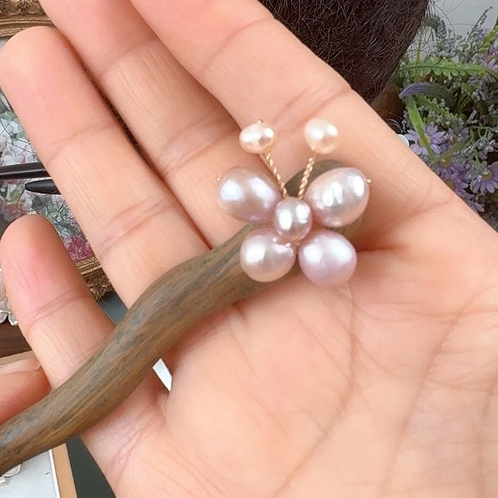 淡水珍珠发饰未镶嵌