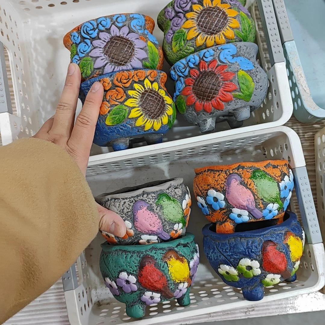 红陶吸水透气的白陶花盆凑满12发货