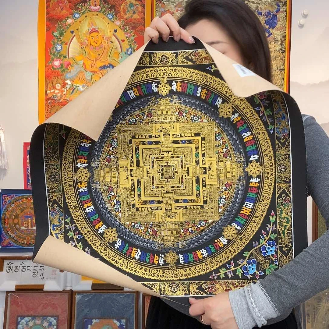 卷轴画纯手绘唐卡坦诚50厘米左右