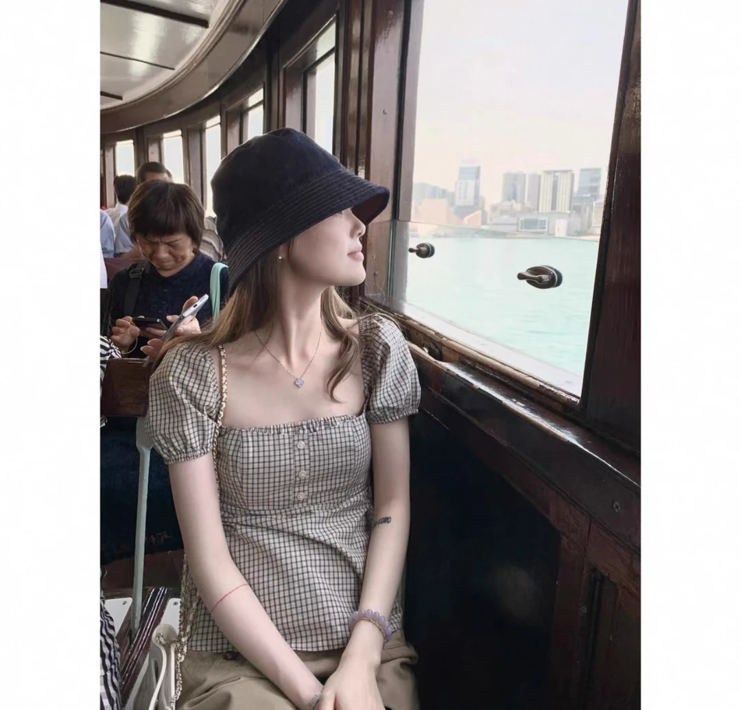 格纹短袖T恤 658