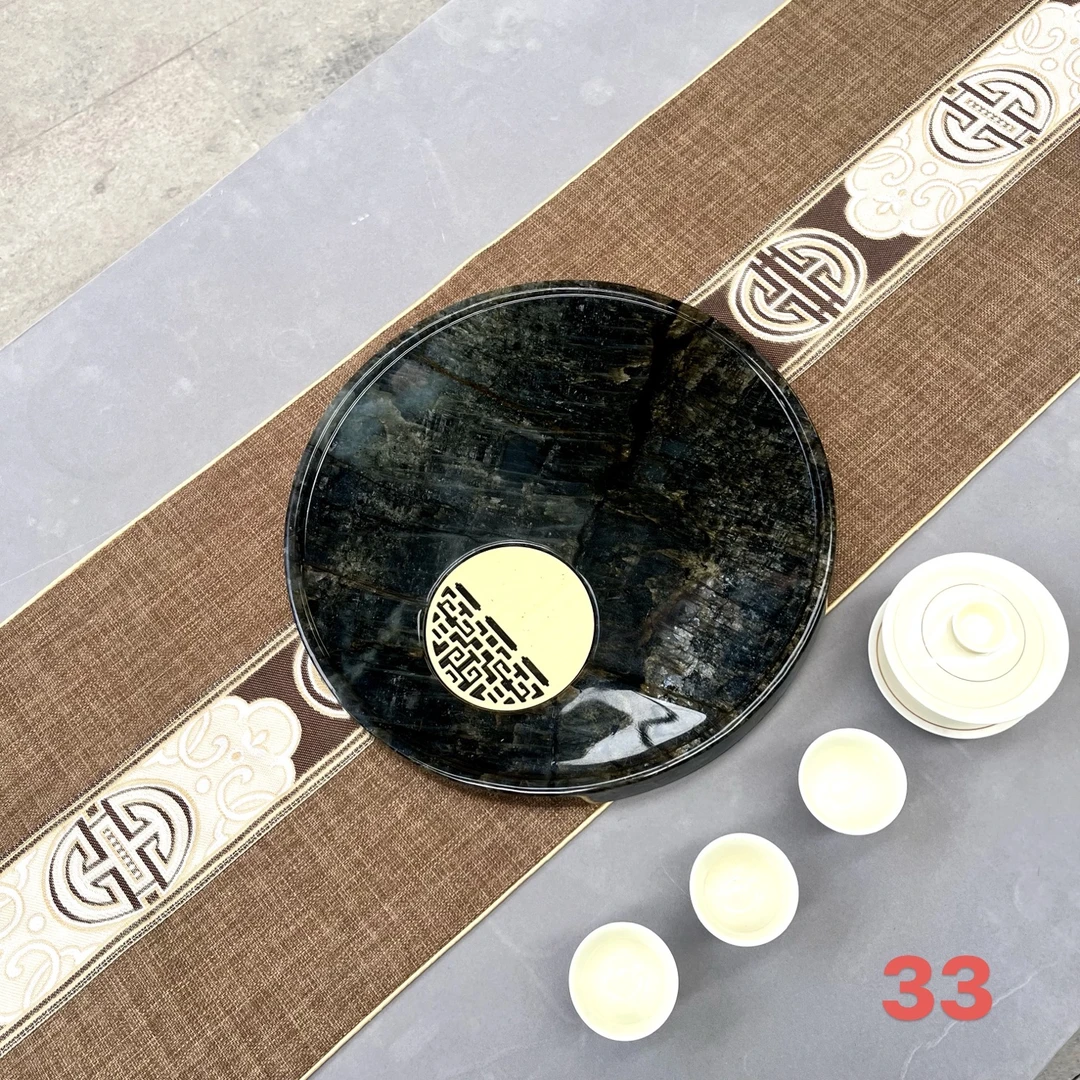 圆形湿泡茶盘直径32高端六面烤漆耐高温小众果盘厂家茶托