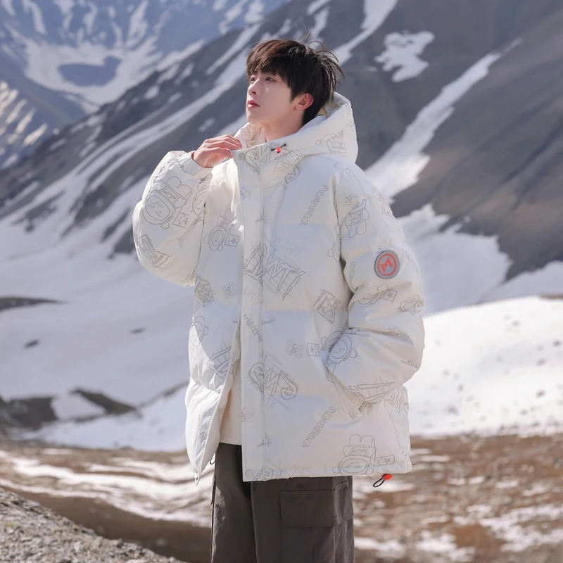 爆款2024冬季男女白鸭绒羽绒服加绒加厚保暖青少年情侣大码棉服潮