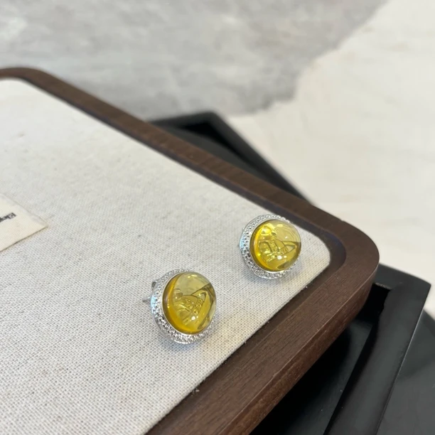 铜合金耳饰 黄色星球耳环EH2822